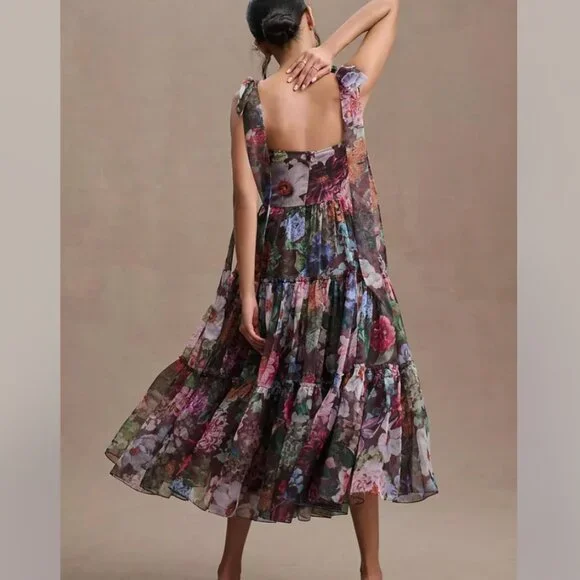 Anthropologie BHLDN x Geisha Designs Isabella Floral Tiered Dress 6 - Picture 2 of 8